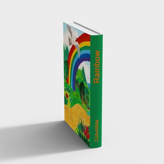 Vibrant Rainbow Book Cover 3D model for Creative Projects
