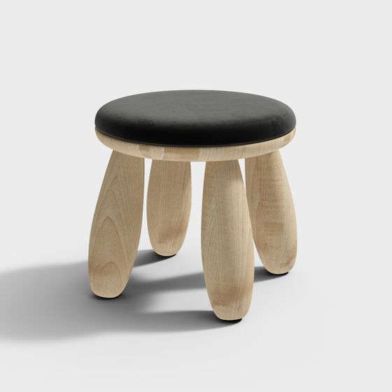 Modern Round Stool 3D model for Interior Design