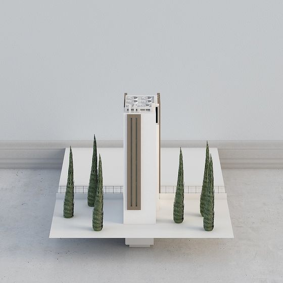 Urban Tower 3D model for Modern Architecture