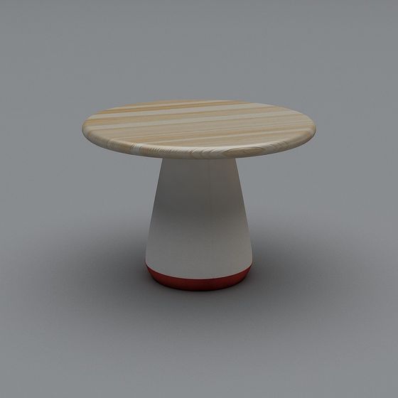 Elegant Low-Poly Round Table 3D Model