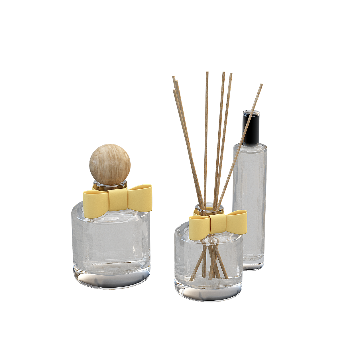 Elegant Low-Poly Glass Bottle 3D Model – Natural Design