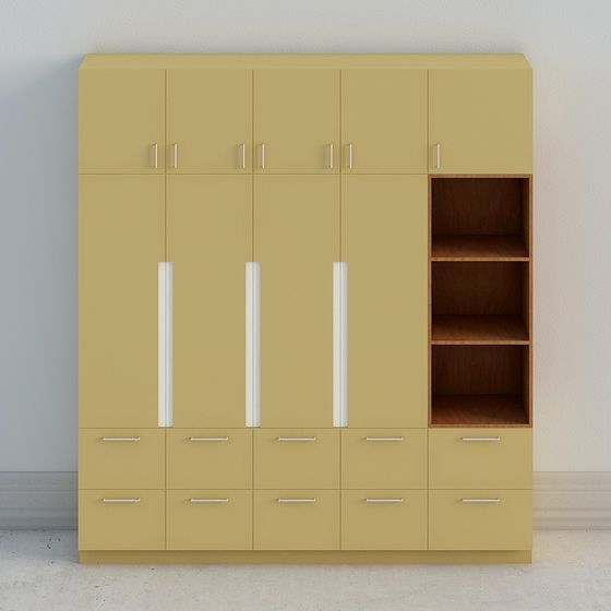 City Wardrobe Low-Poly 3D Model for Modern Interiors