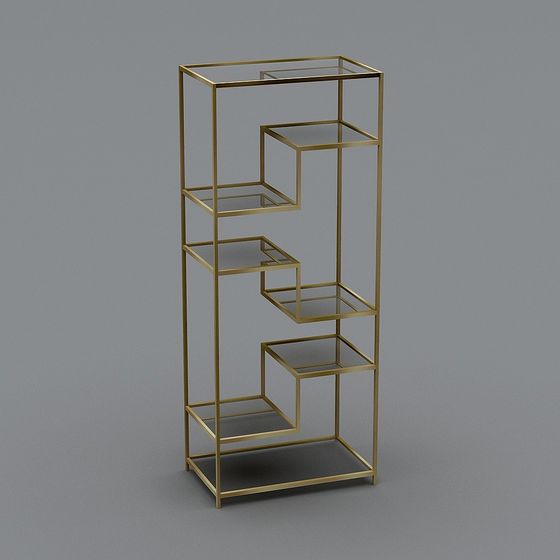 Modern Geometric Metal Bookshelf 3D model