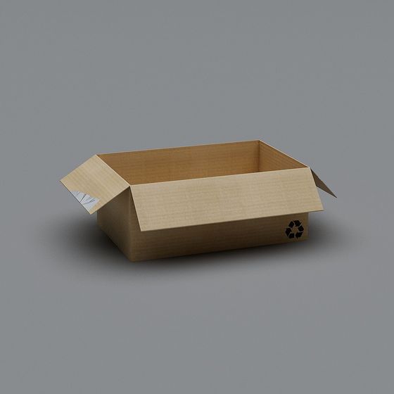 Open Cardboard Box 3D model