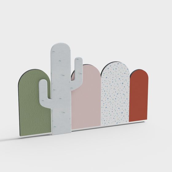 Colorful Cactus Fence 3D model