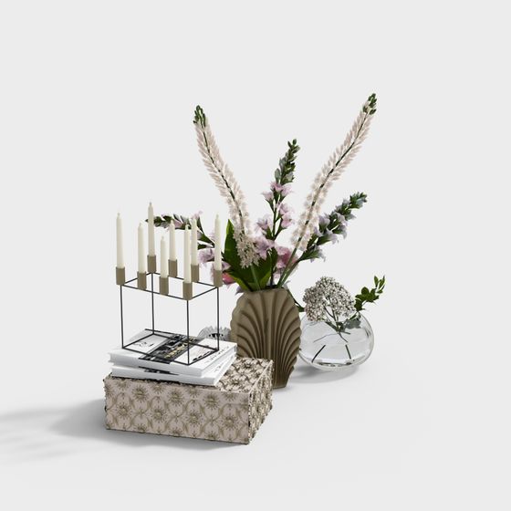 Elegant Low-Polygon Floral Arrangement 3D model