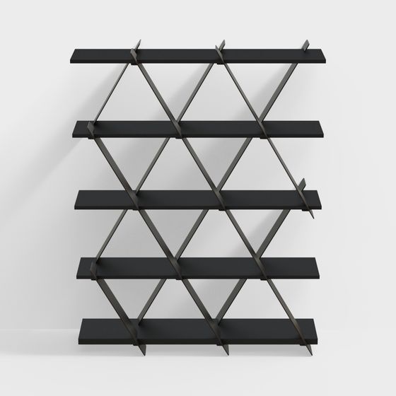 Triangular Geometric Bookshelf 3D model