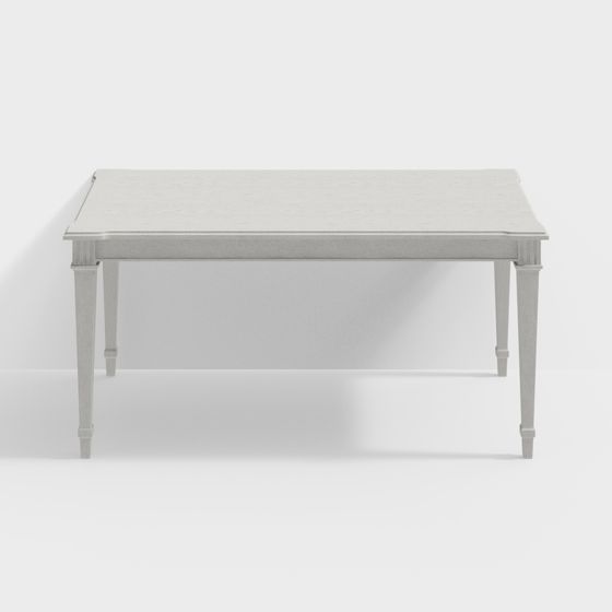 Classic Solid Wood Dining Table 3D model