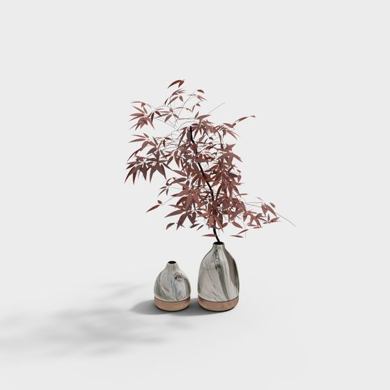 Autumn Vases 3D model for Creative Projects