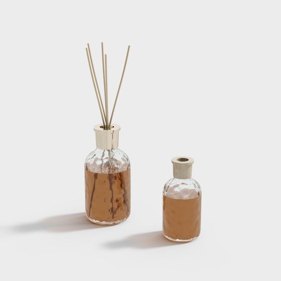 Low Poly Aromatherapy Bottle Set 3D model