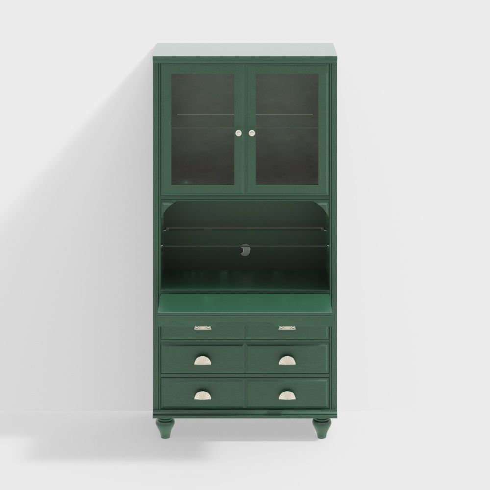 PACB1399 ダークグリーンブックケース（オープンプルプレート）