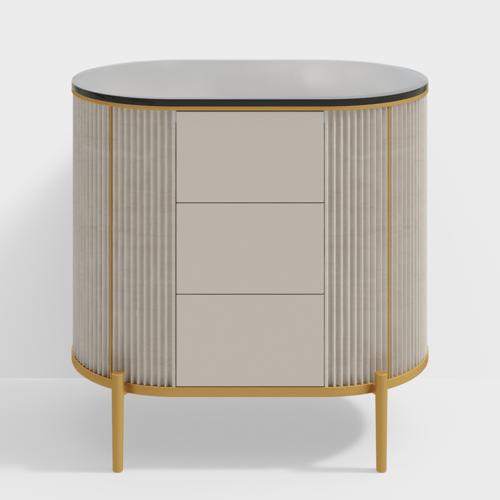 Elegant Round Table Cabinet 3D model