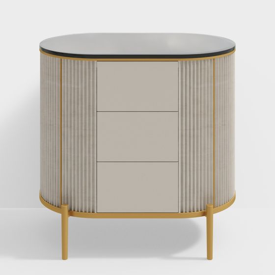Elegant Round Table Cabinet 3D model