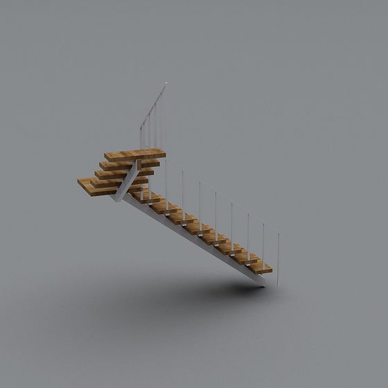 Stylish Low-Poly Staircase 3D model