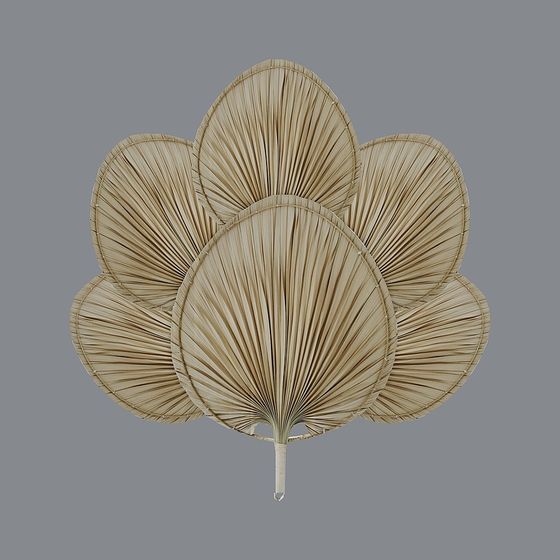 Charming Bamboo Fan 3D Model for Interior Decoration