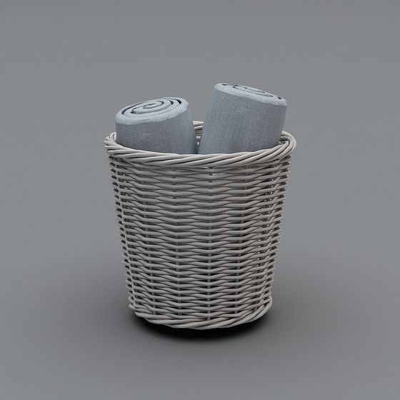 Minimalist Woven Basket 3D model