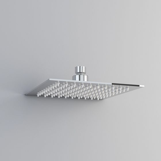 Stylish Square Showerhead 3D model for Modern Interiors
