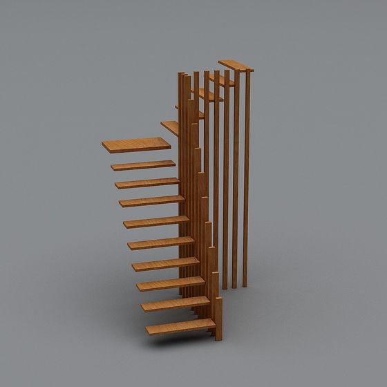 Stylish Low-Polygon Floating Staircase 3D model