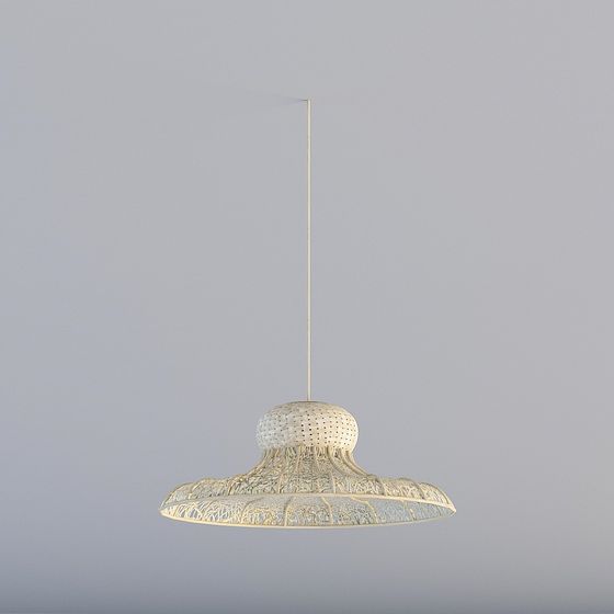 Elegant Low-Polygon Chandelier 3D model