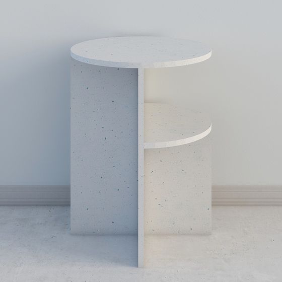 Elegant Concrete Side Table 3D Model