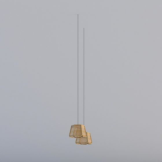 Elegant Low-Poly Pendant Lamp 3D model