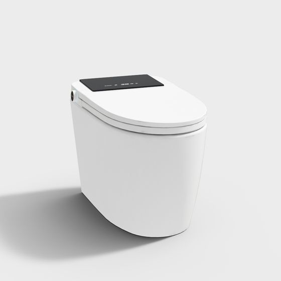Sleek Minimalist Smart Toilet 3D model for Modern Spaces