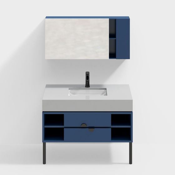 Contemporary Bathroom Cabinet 3D model for Stylish Spaces