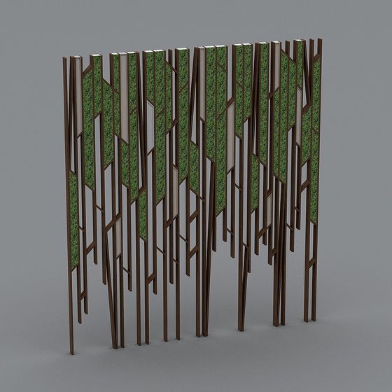 Forest Screen Low-Poly 3D Model – Wood and Green Texture