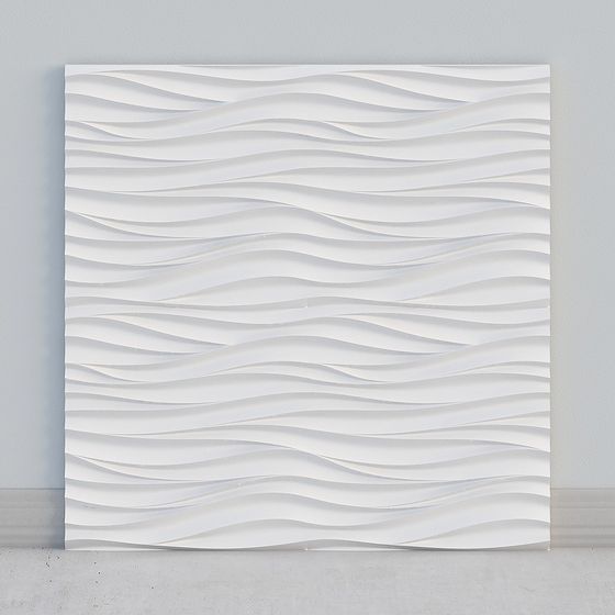 Waves Art Wall Decor 3D model for Creative Spaces