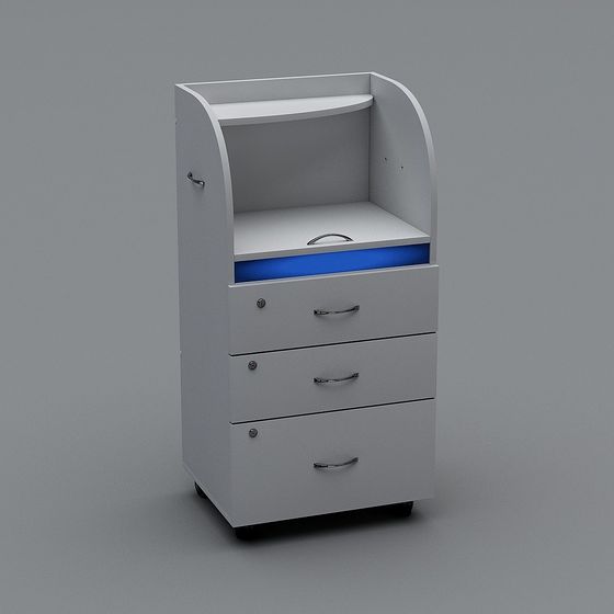 Modern Minimalist Mobile Filing Cabinet 3D model