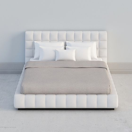 Stylish Minimalist Bed 3D model for Cozy Spaces