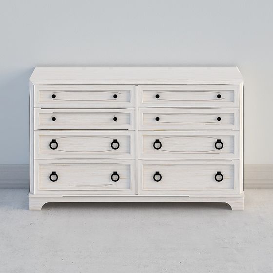 Vintage Six-Drawer Dresser 3D model
