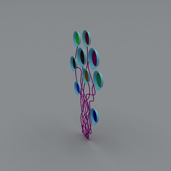 Colorful Circles Wall Art 3D model