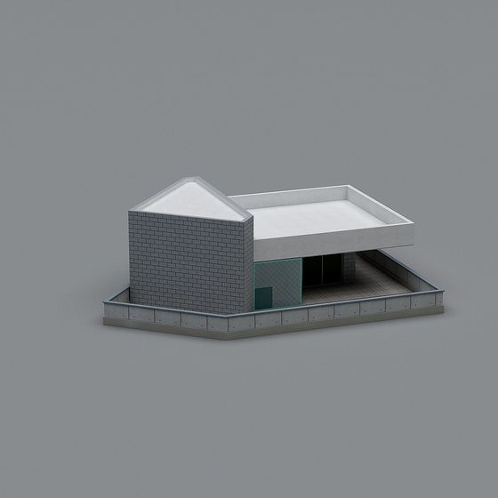 Urban Corner Low-Poly 3D model