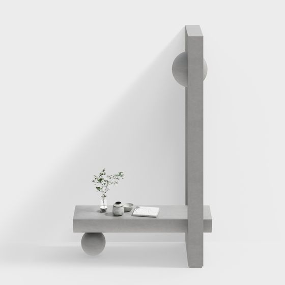 Concrete Art Bench 3D model