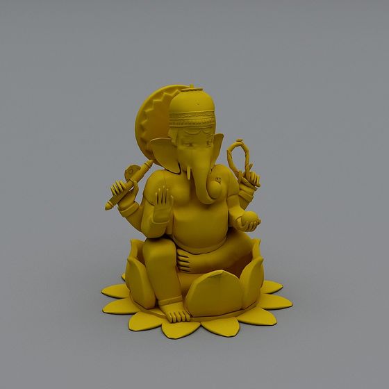 Ganesha Meditator Low-Poly 3D model