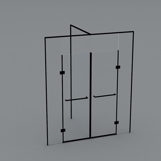 Elegant Glass Shower Cabin 3D model