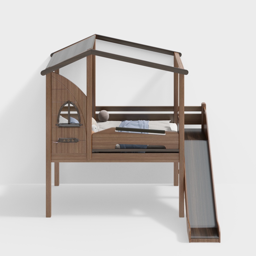 Half-height bed and slide