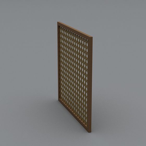 Elegant Hollow Wood Screen 3D model Design