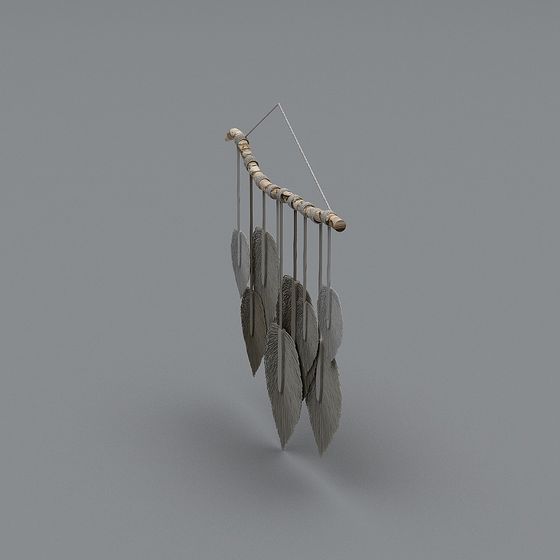 Enchanting Low-Poly Wind Chime 3D model for Creatives