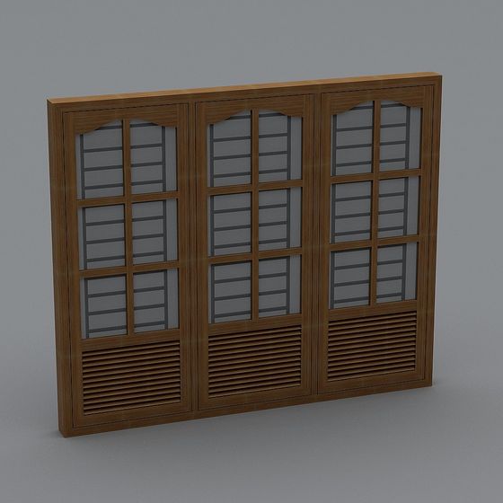 Shoji Door Low Poly 3D model