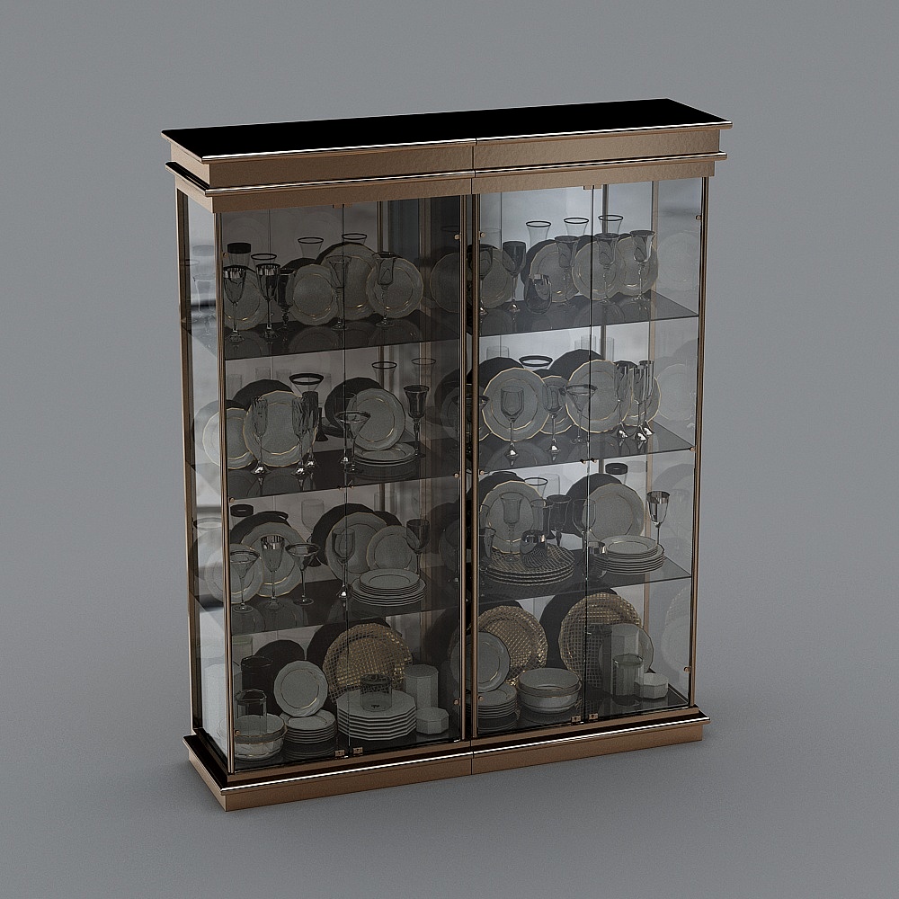 Elegant Display Cabinet 3D model for Modern Interiors