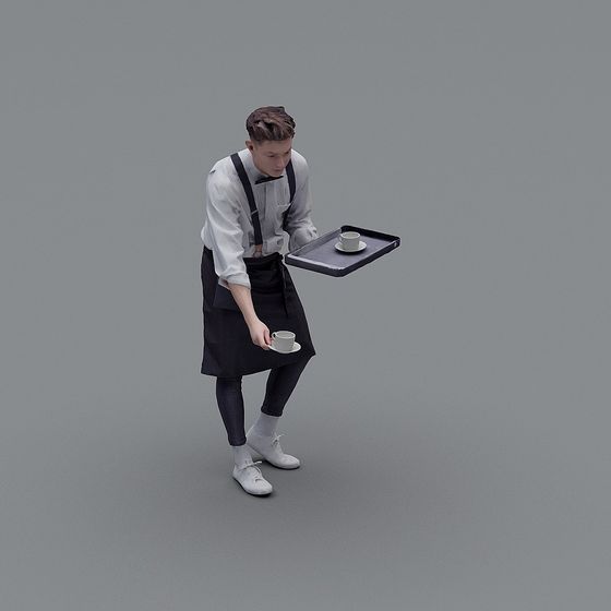 Stylish Waiter 3D model for Modern Design Projects