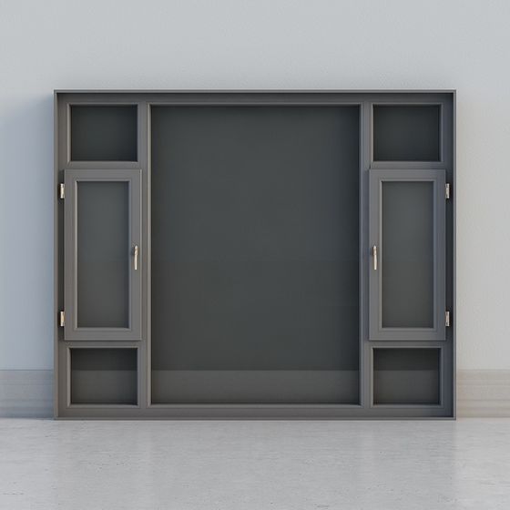 Elegant Gray Sliding Door 3D model