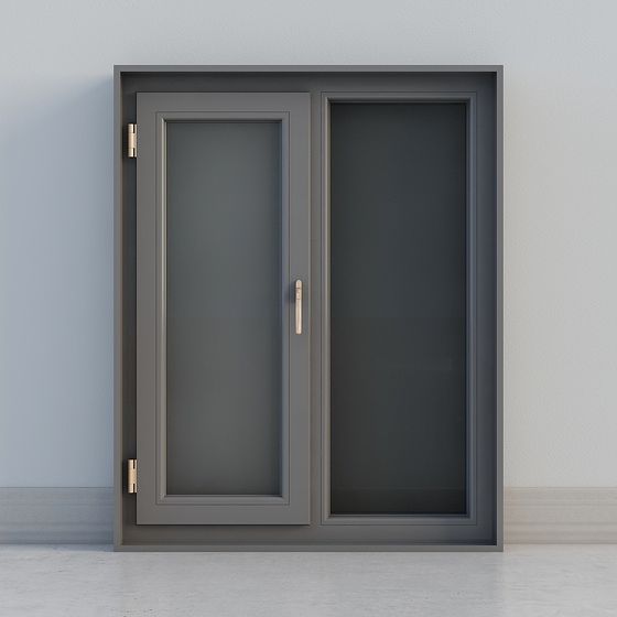 Modern Minimalist Glass Door 3D model