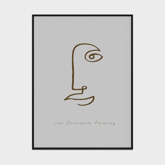 Abstract Line Decorative Painting 3D model