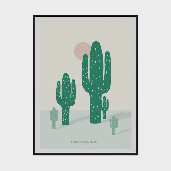 Cactus Oasis 3D Model for Serene Environments