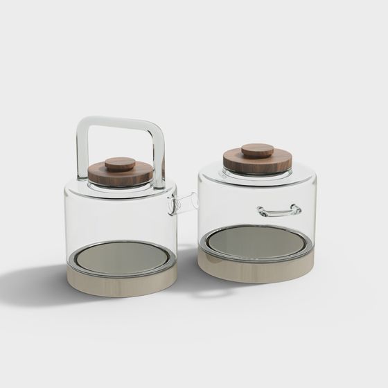 Stylish Glass Jar Series 3D model for Creative Projects