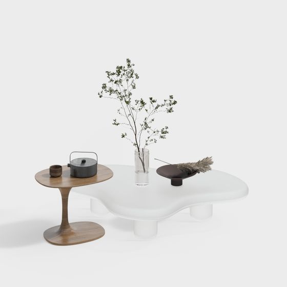 Elegant Low-Poly Coffee Table 3D model for Modern Spaces