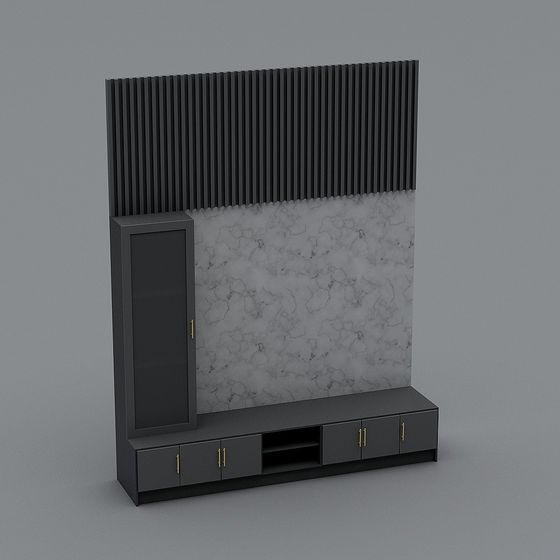 Stylish Low-poly TV Stand 3D model